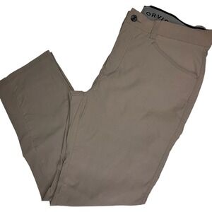 Orvis Mens Khaki Pants 38x31 Stretch Nylon Spandex Hiking Travel Outdoor